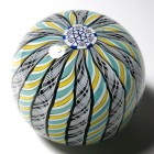 Peter McDougall Medium Crown Paperweight with Multicolored Twists