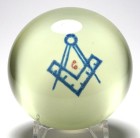 Antique Magnum Millville Masonic Frit Paperweight