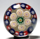 Antique Belgian or Bohemian Doorknob with Miniature Concentric Millefiori Paperweight Handle