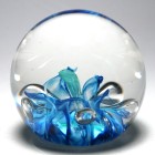 Selkirk 1996 Stylized Blue Flower Paperweight