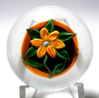 Unsigned Miniature Lampwork Flower Paperweight, possibly by Ronald Hansen