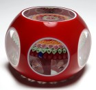 Baccarat 1971 Millefiori Mushroom Double Overlay Paperweight