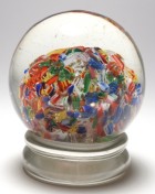 Chinese Pedestal Scrambled Millefiori Paperweight, 1930s