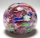 Wonderful 1992 Bill Burchfield Cape Cod Glass Works Scramble Paperweight with Roses