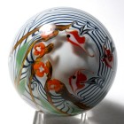 Early Chris Buzzini Bridgeton Studio Angelfish and Millefiori Flowers Paperweight