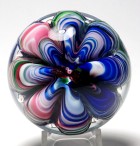 Joe St. Clair Multicolored Ribbon Crimp Paperweight - Signed