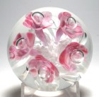 Magnum Joe St. Clair Pink and White Icepick Flower Paperweight