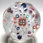 Antique Faceted New England Glass Company (NEGC) Spaced Concentric Millefiori Paperweight