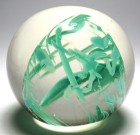 Early Magnum Kenyon Brown 1991 Green Swirl Paperweight