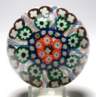 Late Ysart Brothers or Early Vasart Paneled Millefiori Paperweight - Many Annealing Cracks