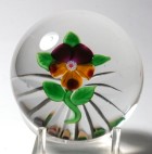 Antique Baccarat Type III Pansy Paperweight with Star Cut Base