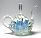 Large Joe St. Clair Icepick Flower Teapot Ring Holder Paperweight