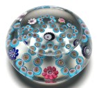 Large Antique Clichy Cinquefoil Millefiori Paperweight - with damage