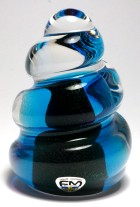 Dramatic Magnum FM Marcolin Art Crystal (Sweden) Sommerso Twist Paperweight