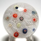 Large Strathearn Spaced Millefiori on Lace Paperweight
