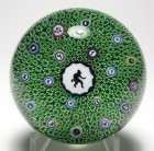 Baccarat 1975 Gridel Series Millefiori Black Monkey Limited Edition Paperweight