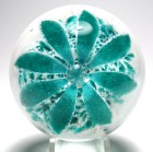 Ed Rithner Eight Petal Teal Flower Paperweight