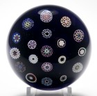 Drew Ebelhare Spaced Concentric Millefiori Paperweight with Black Ground
