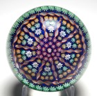 Large Perthshire PP1 Paneled Millefiori Paperweight with Blue Ground