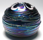 Large Terry Crider Four Leaf Clover with Threading Iridescent Limited Edition Paperweight