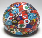 Murano Hollow Blown Closepacked Millefiori Paperweight - with Two Labels