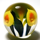 Scott Bayless Lotton Studios Yellow Calla Lily Paperweight