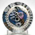 Randy Strong 2003 Abstract Flat Top Iridescent Millefiori Paperweight