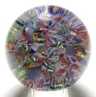 Magnum Antique Baccarat Macdoine (Scramble) Millefiori Paperweight with Finger Facets