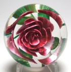 Large Pairpoint Faceted Red Rose Paperweight