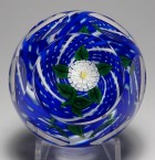 Magnum John Deacons Gordon Taylor White PomPon Chrysanthemum Faceted Swirl Paperweight