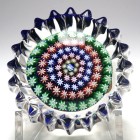 Perthshire PP53 Medium Concentric Millefiori Paperweight with Fluted Edges