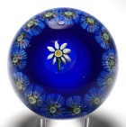 Murano Daisy Paperweight with Millefiori Garland