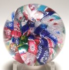 Antique Millefiori Scramble Paperweight - Cracked
