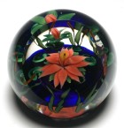 Steven Lundberg 1988 (Lundberg Studios) Lily Pond Reflection with Cattails Paperweight